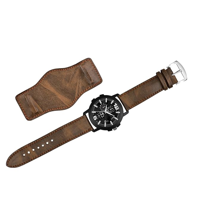 Two-in-one Detachable Bracelet Strap Analogue Watch for Men | Watch for Boys (Brown)